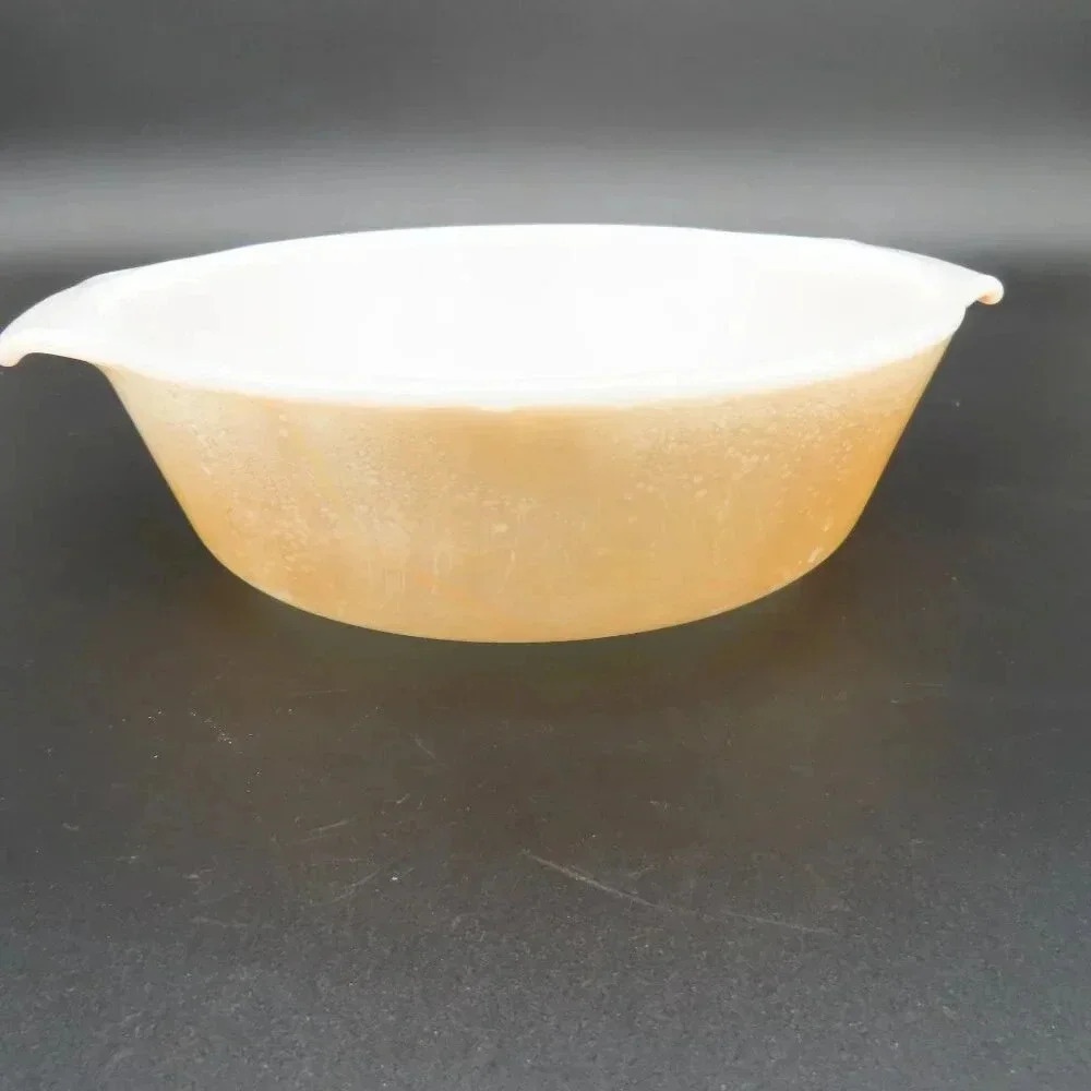 Vintage Anchor Hocking Fire King Peach Luster Casserole Dish Set of 3 - Picture 3 of 14